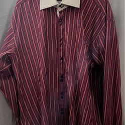 Men’s Striped Long Sleeve Button Down 