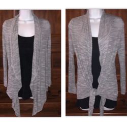 Women’s Size XS Athleta Open Front Cardigan Semi Sheer Light Gray Yoga Wrap EUC