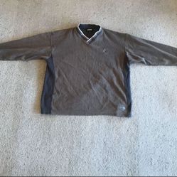 Men’s Ashworth Vintage Oversized Brown Tan Medium M Stripes Striped Sweater Pullover Sweatshirt