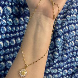 Necklace / Pendant Crystal Sunflower 