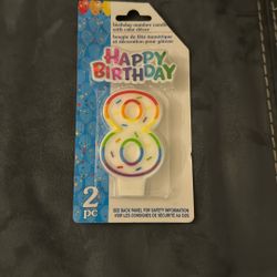 New Happy Birthday Number 8 Cake Party Candle And Decoration