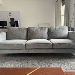 Velvet Couch - Gray - West Elm  - 