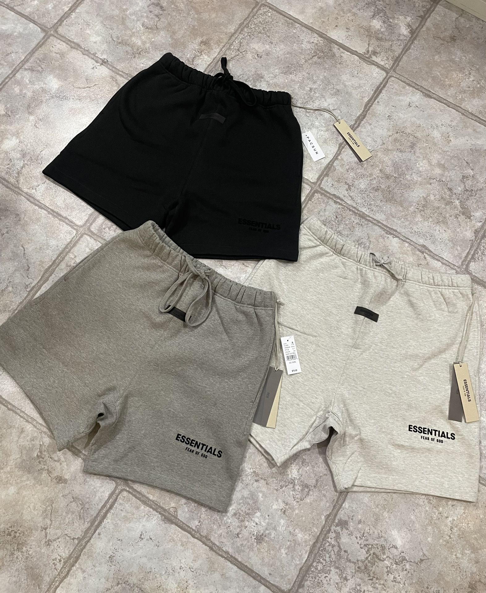 Essentials Shorts sizes below!