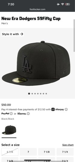 (size 8) New black on black dodger hat