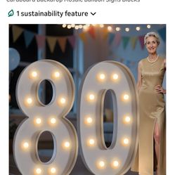 Numbers Large 80th-Birthday Light