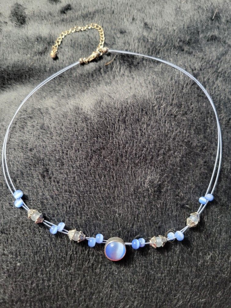 Blue Iridescent Necklace
