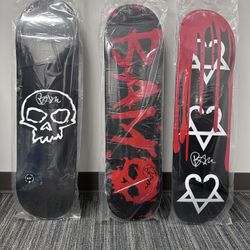 Zero X Bam Margera Signed Full Black Dip Skateboard Deck