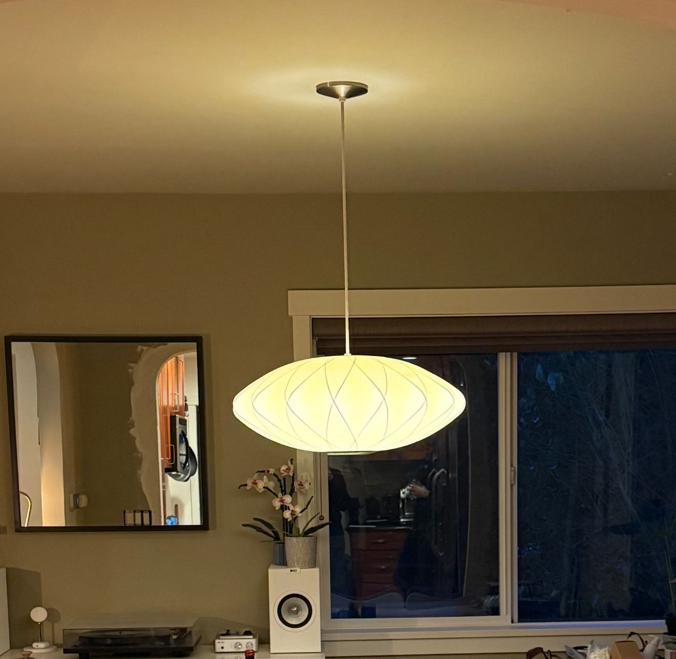 Nelson Saucer Criss Cross Bubble Pendant