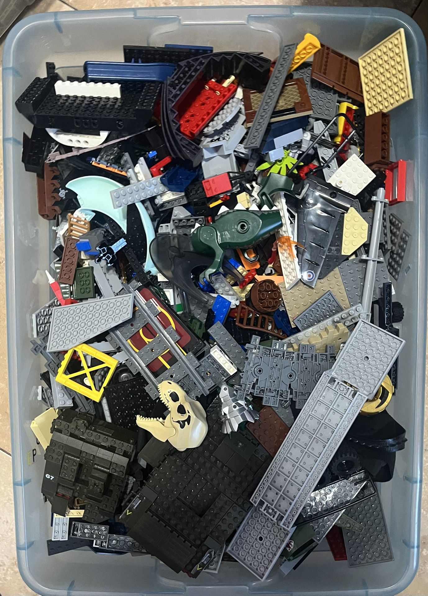 Three Big Bins Full Of 50 Pounds Of Legos 