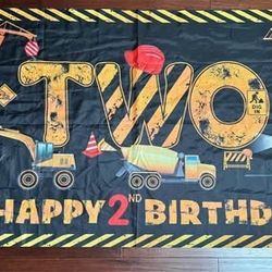 Happy Birthday Banner 2nd 2 year old 74x43 inches just $8 xox