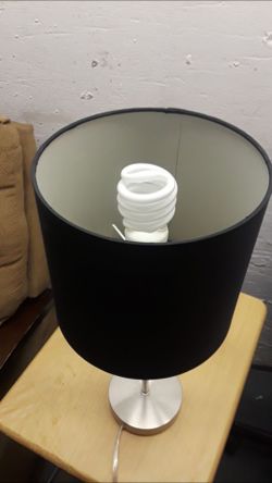 Black Shade Silver Base Table Lamp