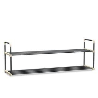 SHOE RACK WITH 2 SHELVES-TWO TIERS-FOR BEDROOM, ENTRYWAY, HALLWAY, AND CLOSET- SPACE SAVING STORAGE AND ORGANIZATION BY HOME-COMPLETE
