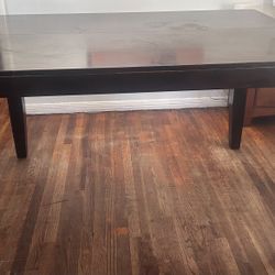Tall Brown Wood Expandable Table 