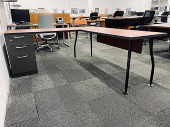 Cherry L Shape Desk - Left Side