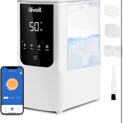 LEVOIT Humidifiers for Bedroom Home, Smart Warm and Cool Mist Air Humidifier for Large Room, Auto Customized Humidity, Fast Symptom Relief, Easy Top F