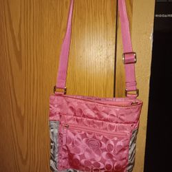 Coach Pink Nylon Crossbody Bag