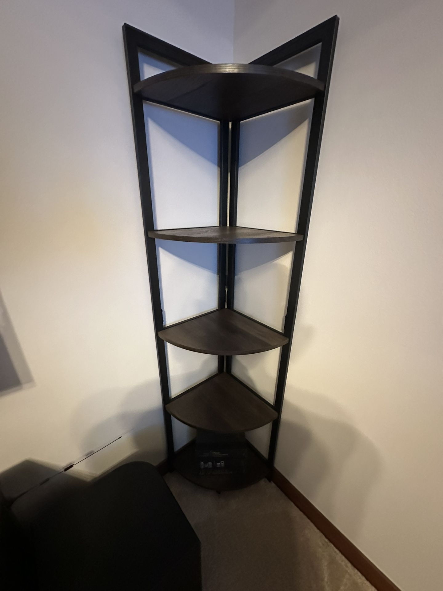 Corner Shelf Unit With 5 Wooden Shelves