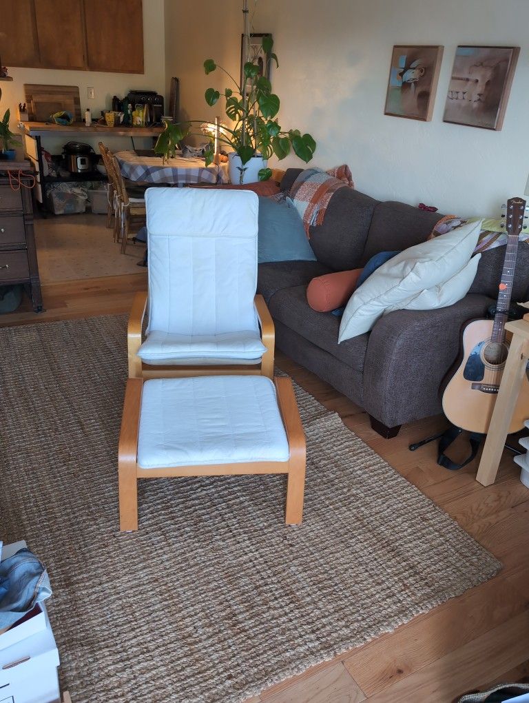 Ikea Poang Chair And Ottoman