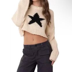 Edikted Cropped Sweater Top, Size XS