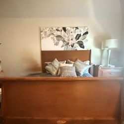 Solid Wood Queen Sleigh Bed Frame