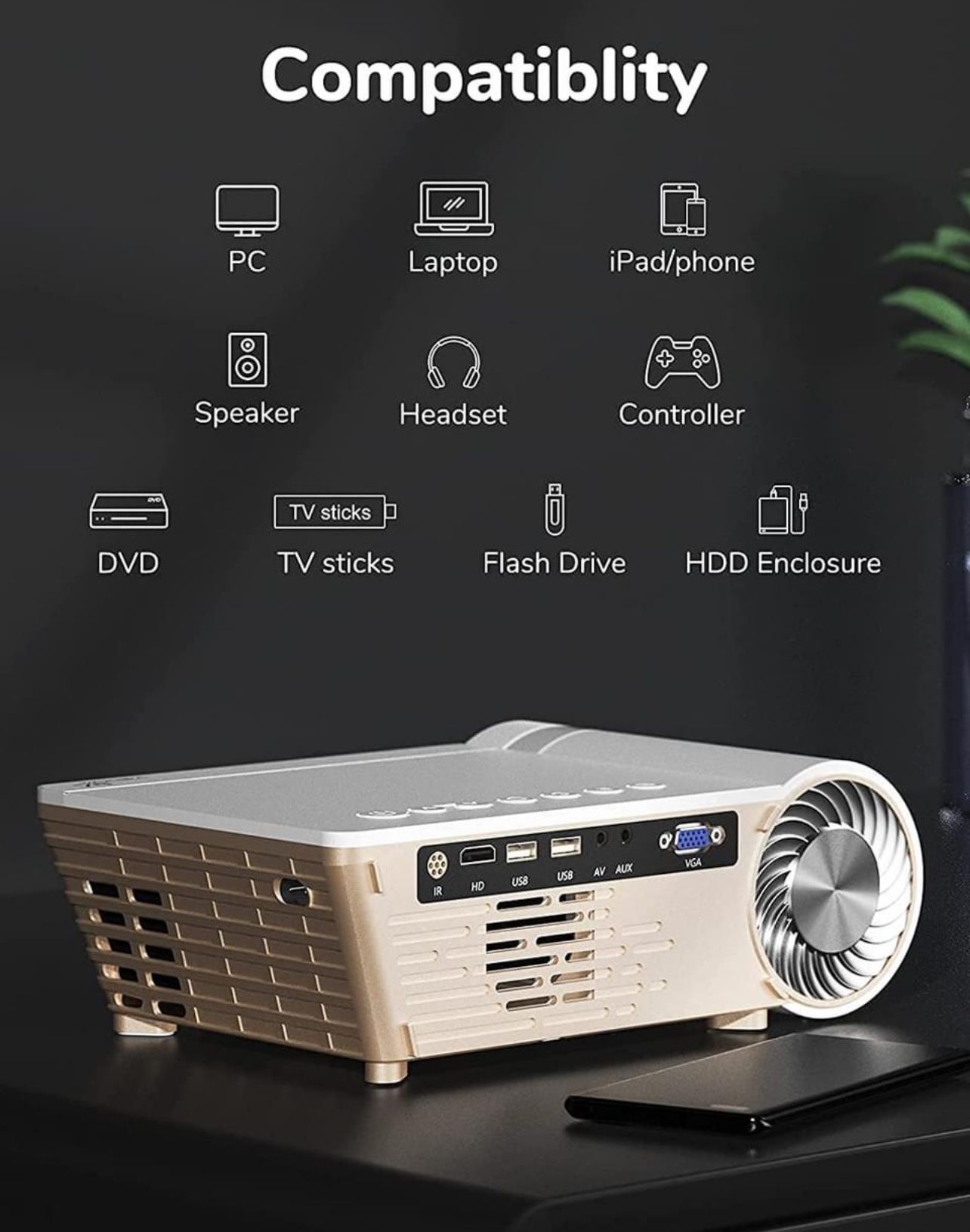 Brand New projector In Box For 45 Use With Laptop, Set Top Box, Etc Had HDMI In Put