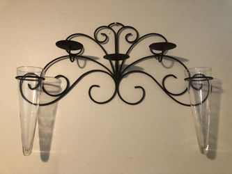 Candle holder with 2 vases
