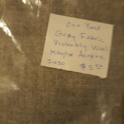 Gray Wool Or Acrylic Fabric One Yard