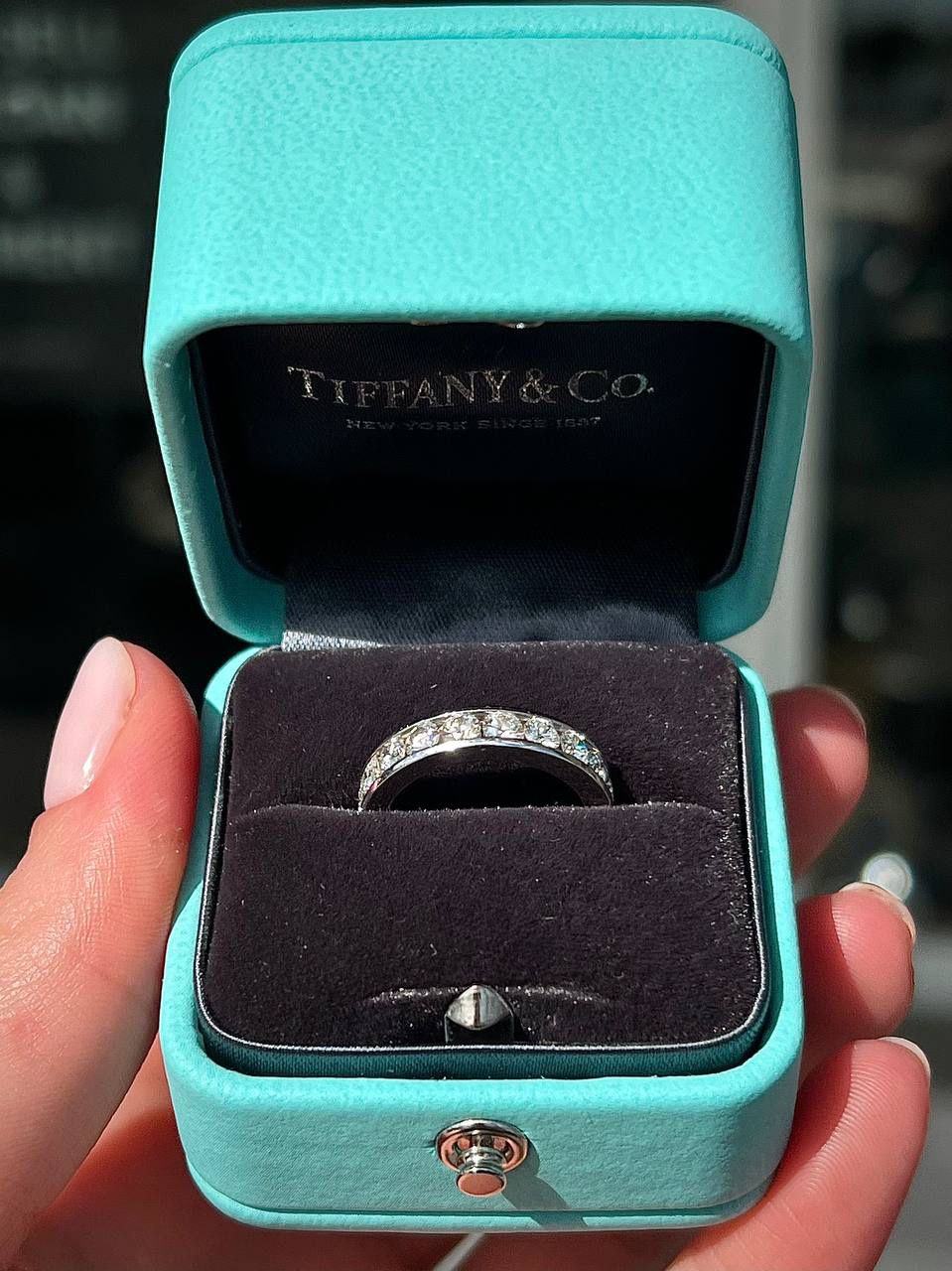 $11,100 Tiffany Co Platinum 1.80ct Diamond 4mm Full Eternity Wedding Band Ring 4
