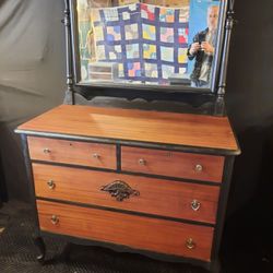 Antique Dresser With Mirror 