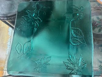 Green vintage serving dish