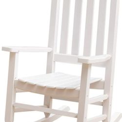 BplusZ KD-23W Classic Child's Wooden Rocking Chair Porch Rocker - Indoor/Outdoor Ages 6-10 (White)

