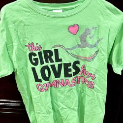 Just A Girl Who Loves Gymnastics T-Shirt Girls Youth Large