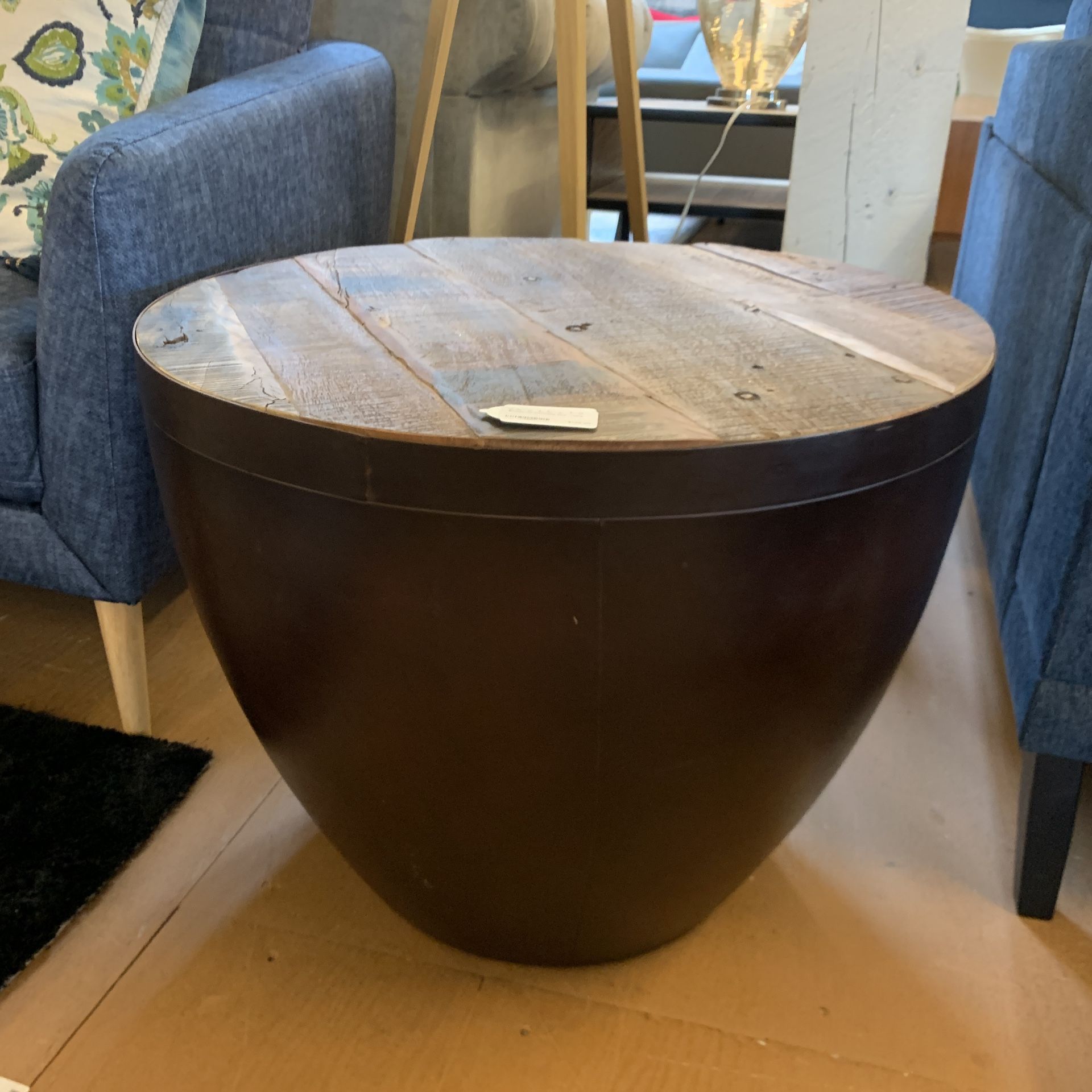 Reclaimed Rounded End Table