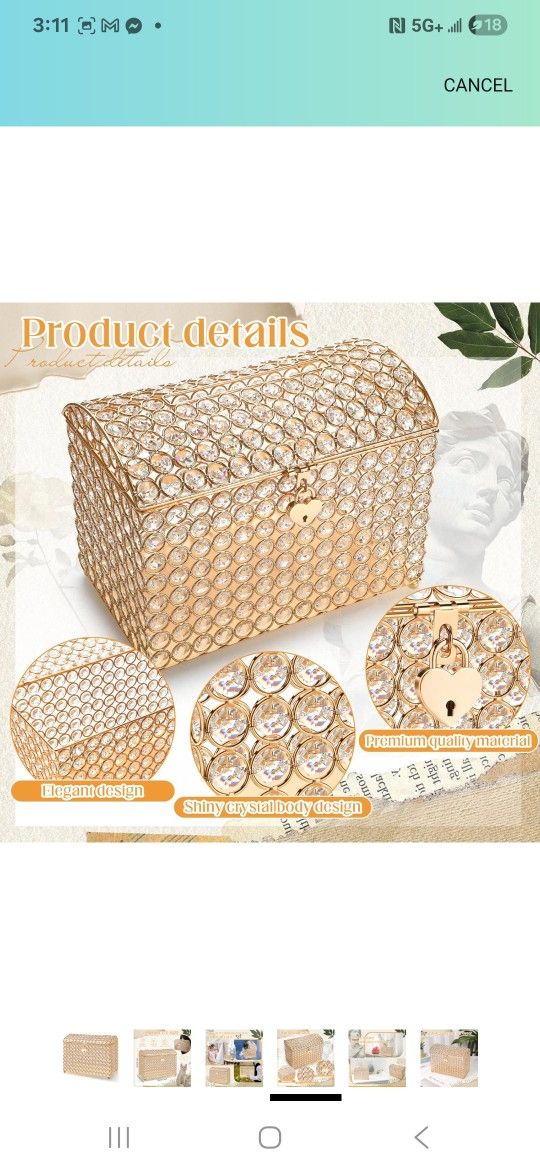 Crystal Card Box For Wedding, Quinceanera Or Special Ocassion
