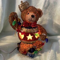 NEW Christmas Ornament Teddy Bear Light 