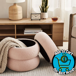 Mainstays Boucle Cloud Storage Ottoman, pink