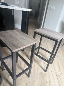 Set of 2 Industrial Bar Stools
