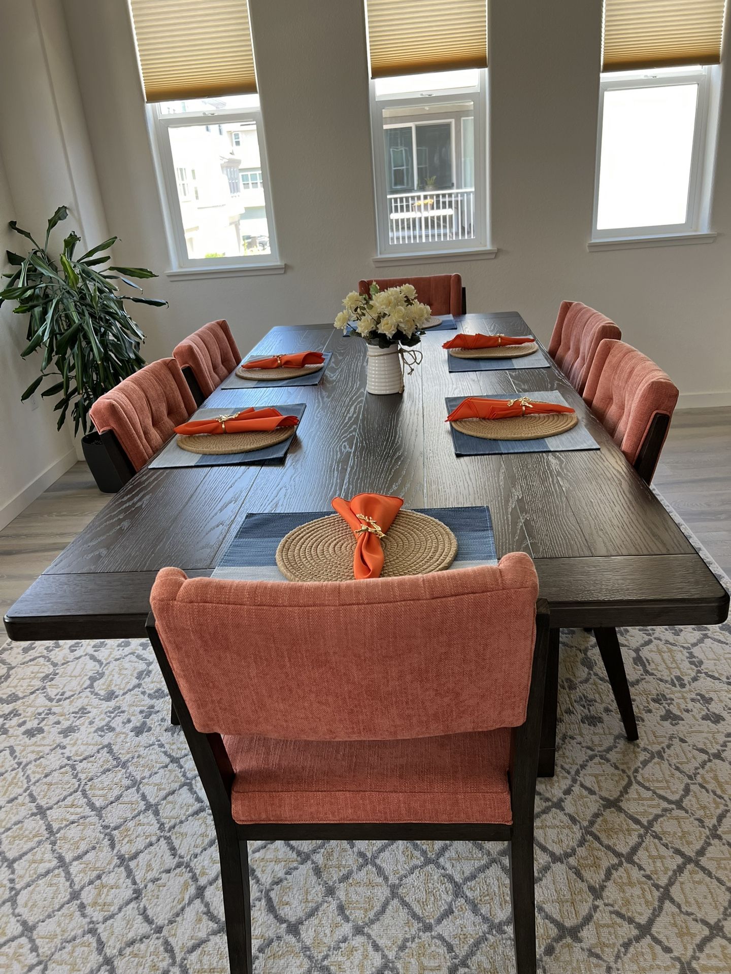 20” Armless Dining Table Chairs x 6