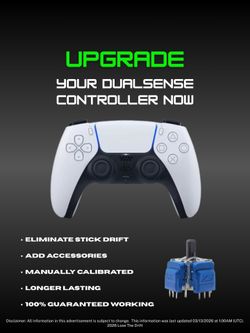 Stick Drift Repair and TMR Upgrade with FREE Deep Clean for PS5 Controllers