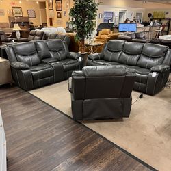Power Recliner Leather Recliner (sofa, Loveseat, Chair 3Pcs)  📣📣📣Everything is 50% OFF for this week only 📣📣📣