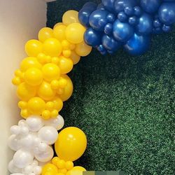 16.5Feet Yellow Blue White Balloons Arch Garland Kit for Graduation Party Birthday Party Baby Shower Decorations