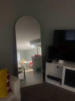 Full Length Arch Floor Mirror Gold Frame
