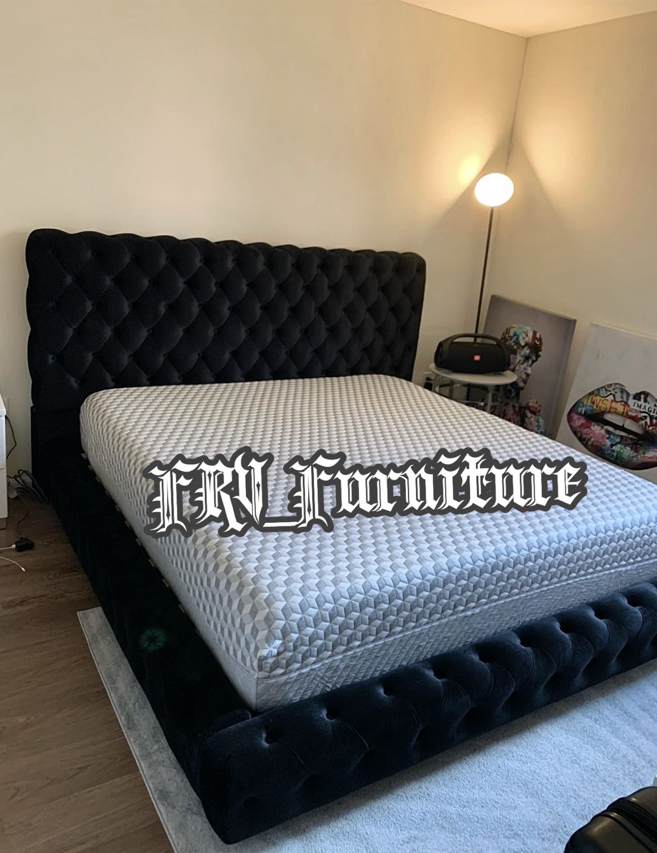 New King Bed Frame With Mattress
