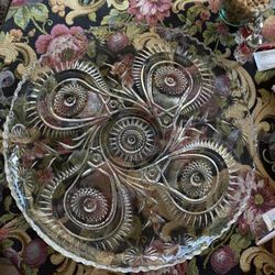 Vintage Serving Tray That Spins The Table Crystal 