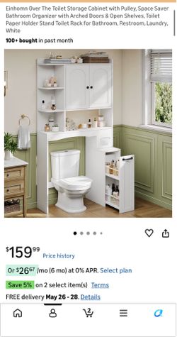 Over the toilet storage