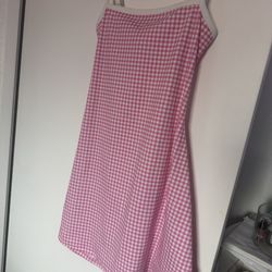 Pink And White Back Cut Out Dress 