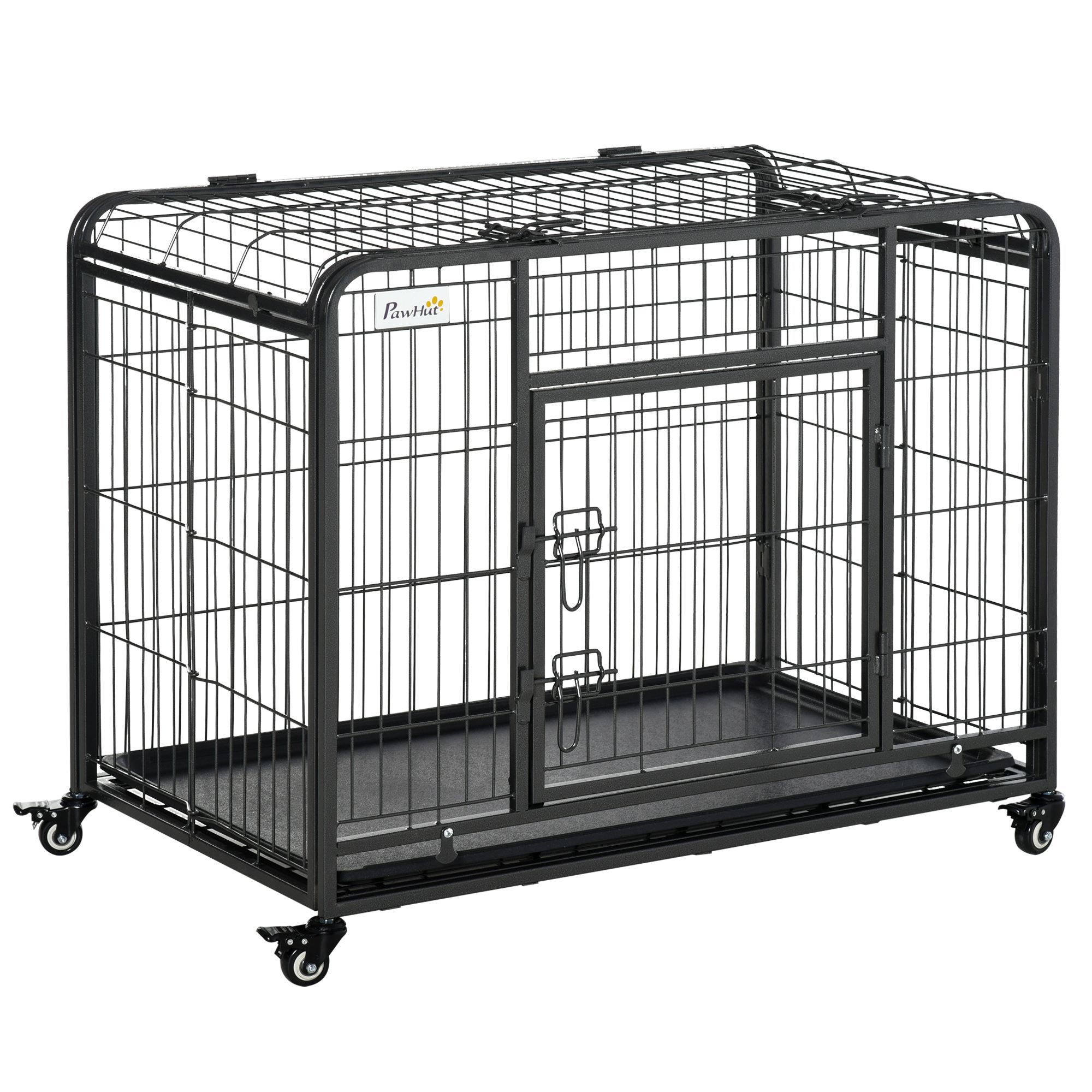 PawHut Folding Design Heavy Duty Metal Dog Cage Crate Kennel