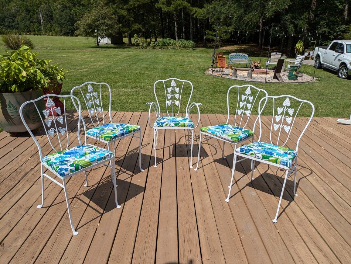 SOLD 5 Metal Garden Chairs  REDUCED for Quick Sale