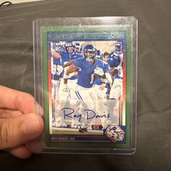 Ray Davis 2024 Panini Score Football Green Auto Rookie