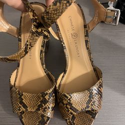 chinese laundry snake heels brown